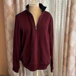 EUC Náutica Mens 3/4 zip sweatshirt w/ náutica embroidered on collar size small